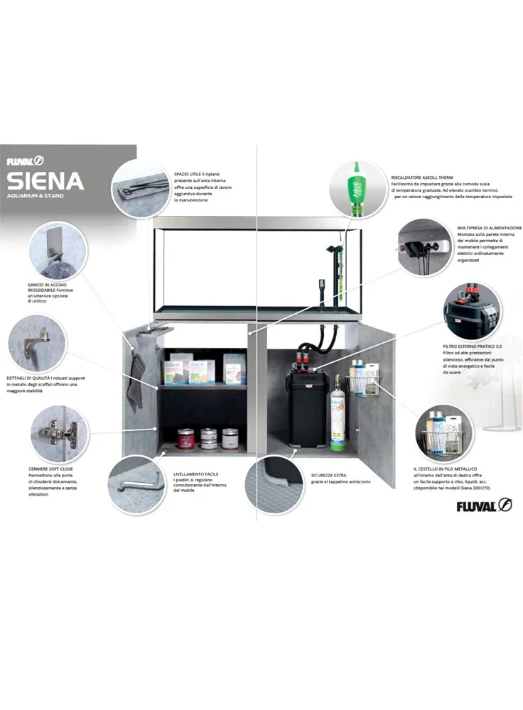 Acquario Askoll FLUVAL SIENA Con Supporto 9 Acquario Askoll FLUVAL SIENA Con Supporto - immagine 7