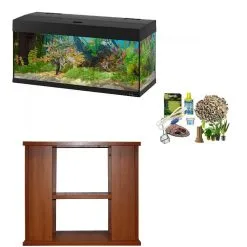 Ferplast Acquario Dubai 100 Led Nero Con Allestimento E Supporto Omaggio